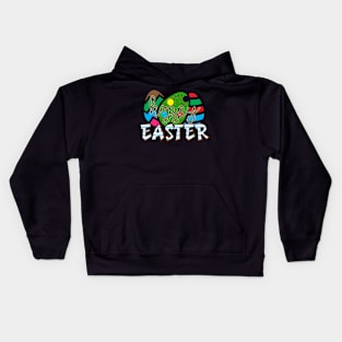 Hoppy Easter Colorful Easter Eggs Kids Hoodie